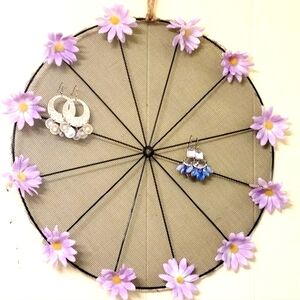 Handmade Bicycle Wheel Earring Holder Display